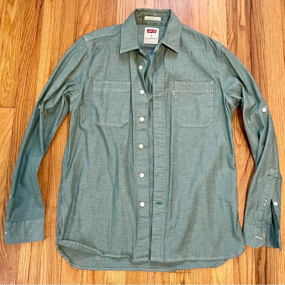 Levi’s Green Denim button-down shirt